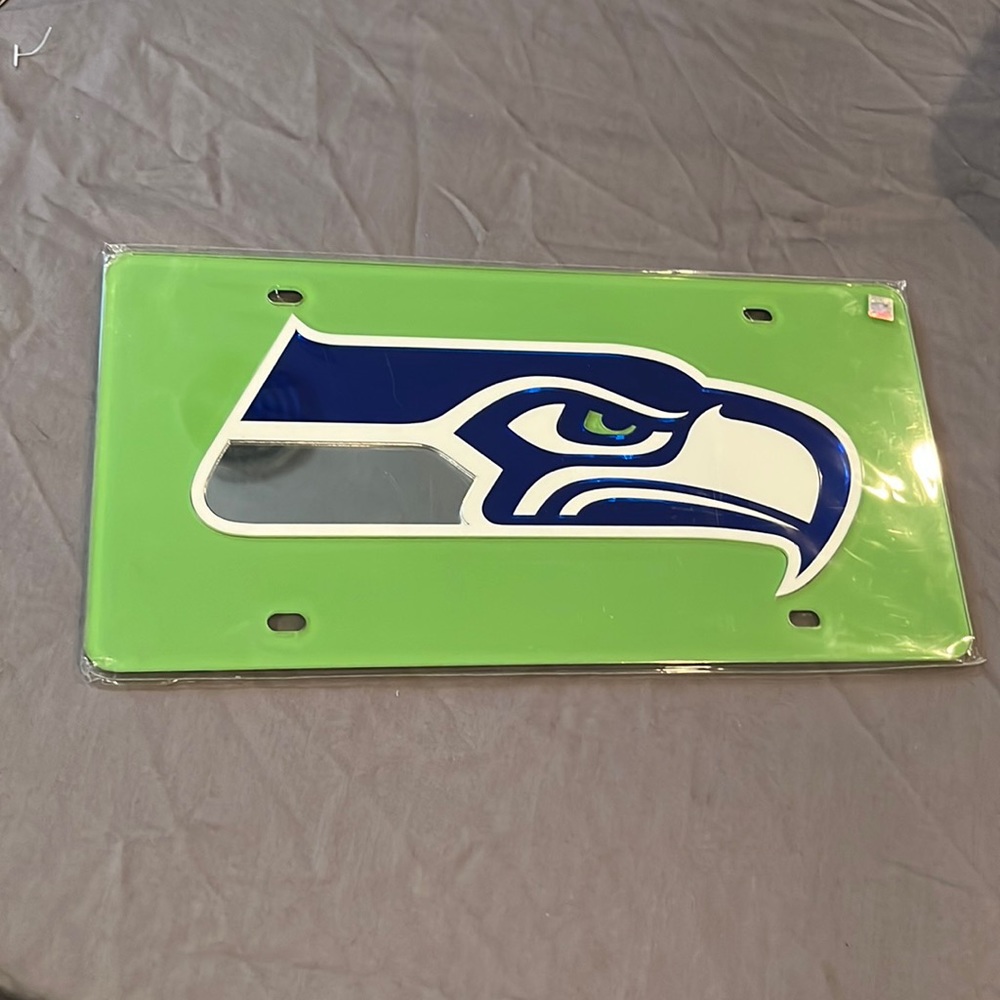 Seattle Seahawk laser car tag